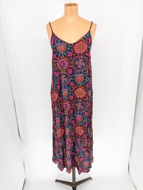 Natural Life Floral Midi Dress Sleeveless Boho Spring Summer Womens Size Small